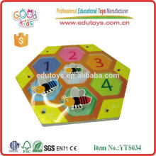 Jouets d&#39;apprentissage en mathématiques en bois Bee Number Game Educational Toys